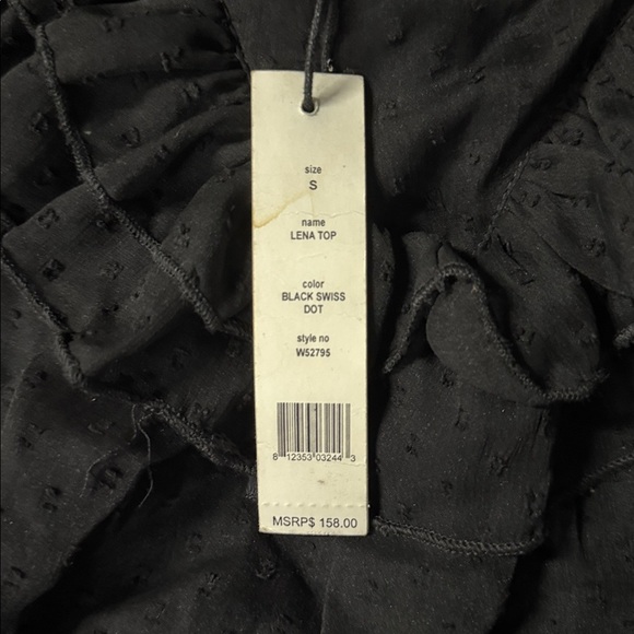 Walter Baker Elegant Black Ruffle Blouse Small corporate goth - Picture 4 of 4